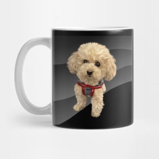 brown curly dog-vector art of the dog Mug